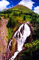 Kock-Kol waterfall. Rocky districts of Kazakhstan