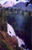 Kock-Kol waterfall. Rocky districts of Kazakhstan