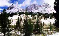 Kock-Kol waterfall. Rocky districts of Kazakhstan