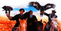 Eagle hunting in Kazakhstan. Kazakhstan photos